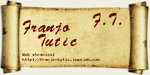 Franjo Tutić vizit kartica